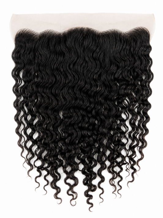 13x6 raw lace frontal, Burmese curly texture — Sleeked
