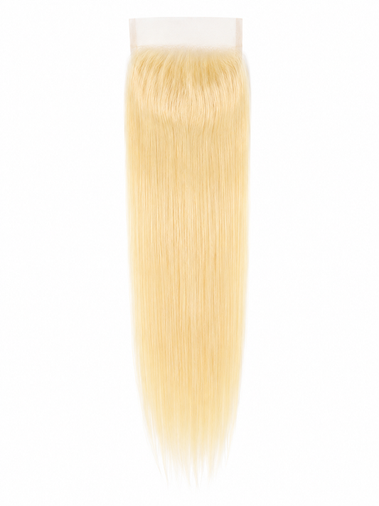 5x5 raw lace closure, 613 blonde straight texture — Sleeked